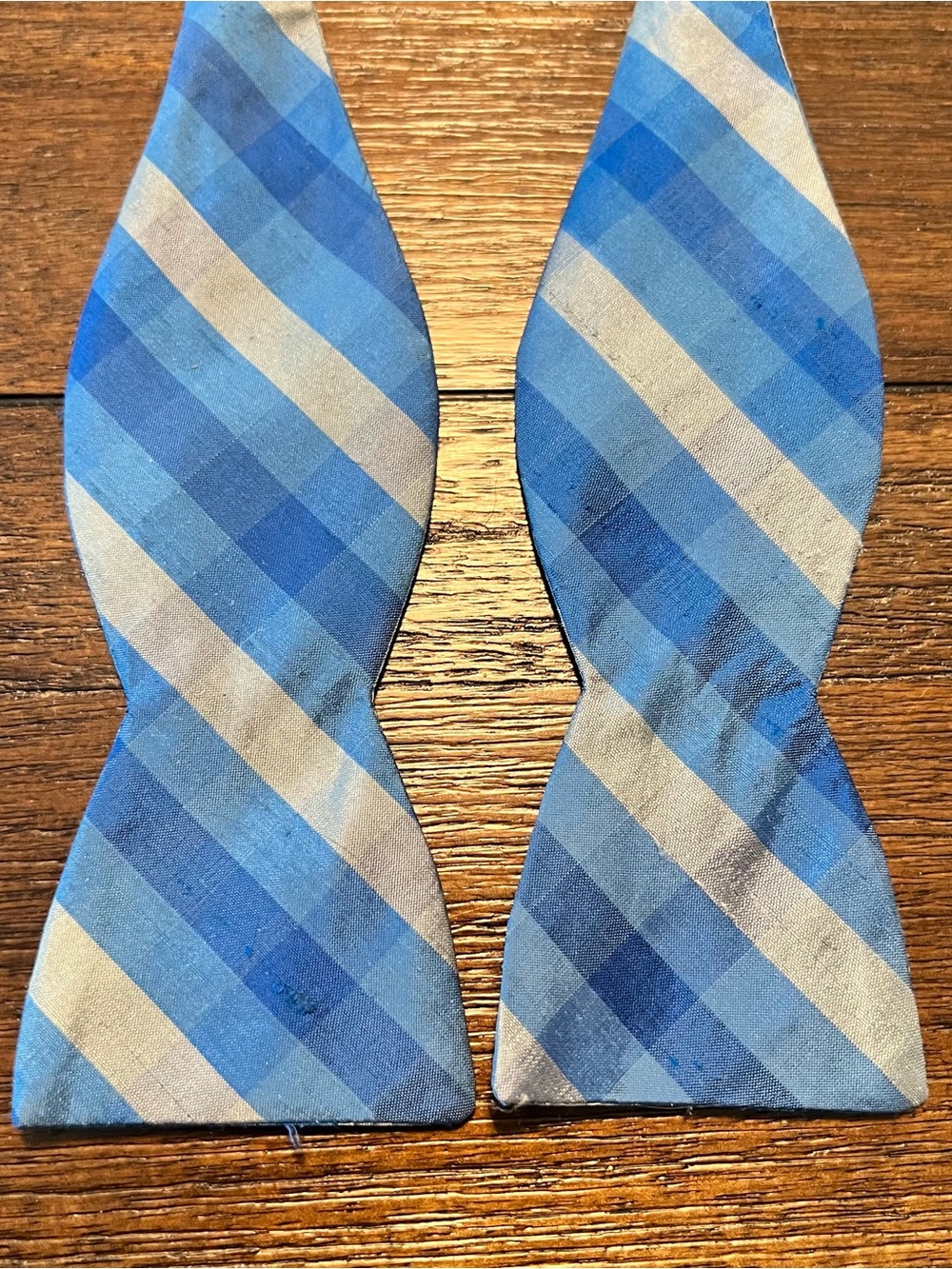 Beau Ties Ltd of Vermont Classic Blue Striped Self-Tie Bow Tie - Men Accessories